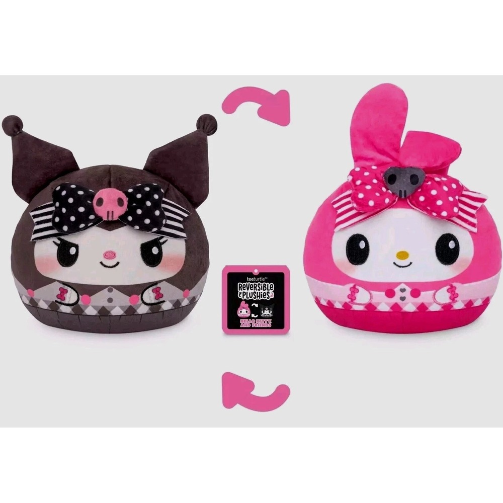 TeeTurtle Sanrio Reversible‎ Plushie My Melody Kuromi 6" Anniversary Toy NWT